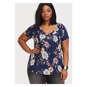 Torrid Blue Floral Pocket T-Shirt Sz.5